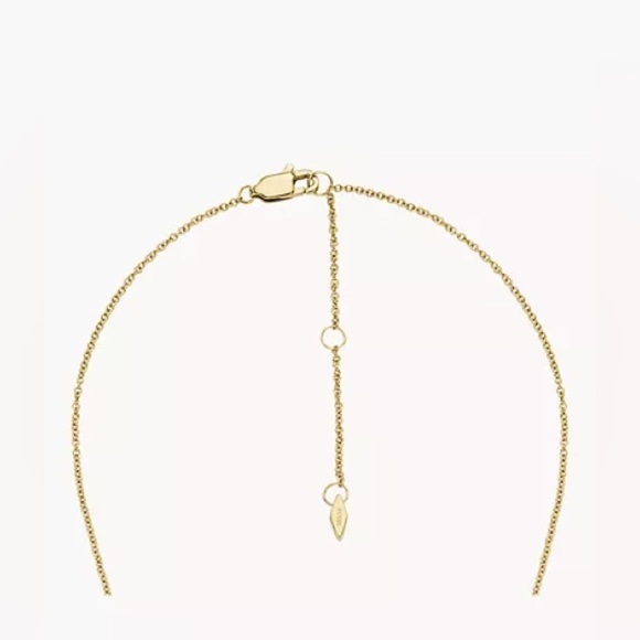 Fossil Harlow Linear Texture Gold-Tone Stainless Steel Chain Necklace New W Tags - Picture 7 of 9